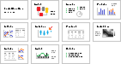 Apixelated schematic illustration of the first step, in the form of a slide deck with about one figure or table per slide, and occasionally some bullet points.