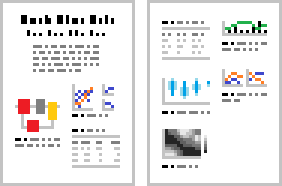 A pixelated schematic illustration of step 3, in a paper template format, with a title and an abstract, and with the same figures and tables as in the slide deck in step 2.