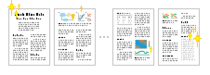 A pixelated schematic illustration of step 8, visually very similar to the previous step, but with a nicer and more coherent colour scheme in the figures. Also little pixellated sparkles everywhere to make it clear how lovely the paper is now. :)